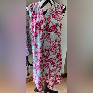 Sleeveless teal/purple dress